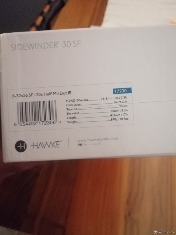 Hawke Sidewinder 8-32x56 SF (IR 1/2 20x Mildot)