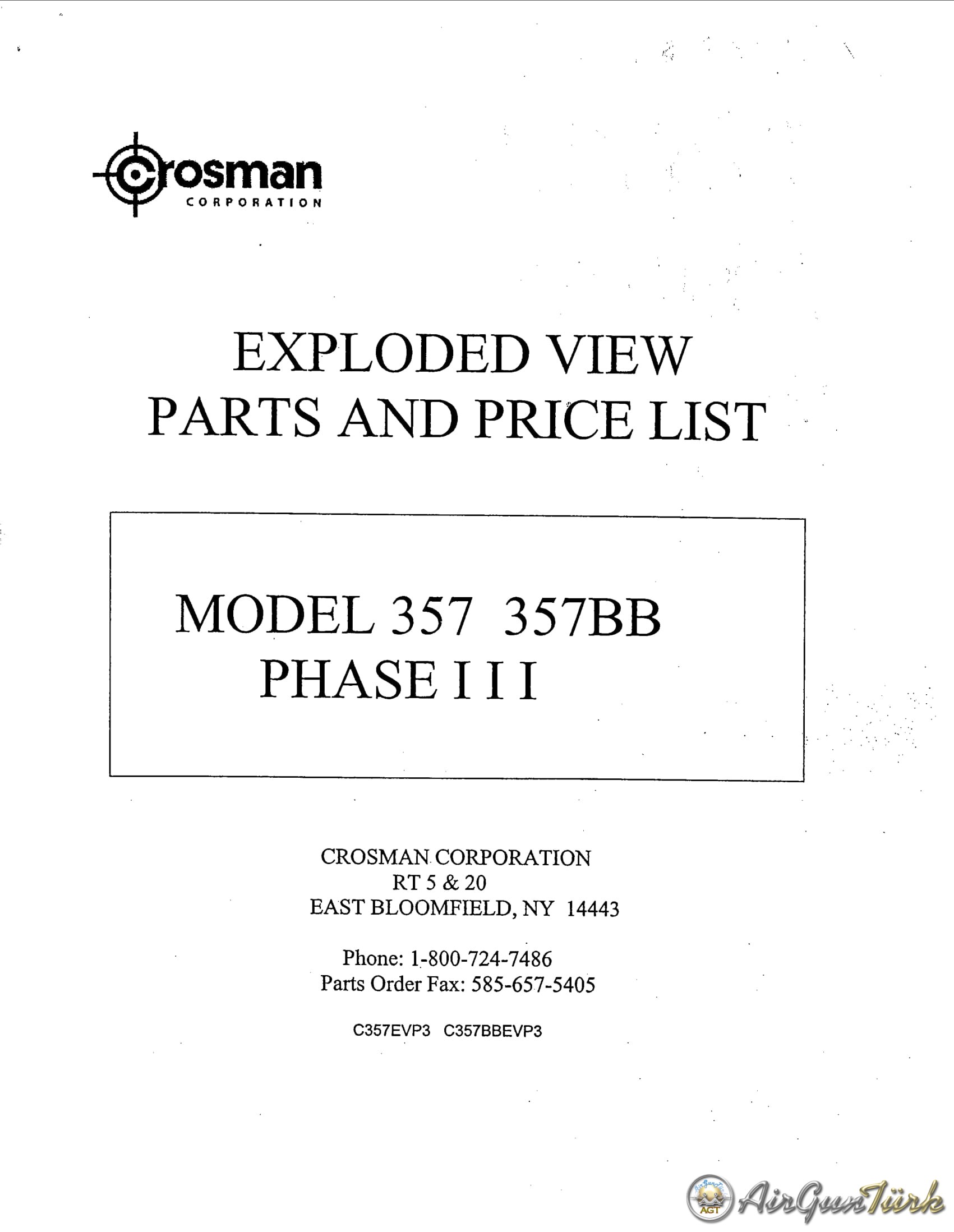 Crosman 357 4" & 6" Models Şema ve Ayrıntıları