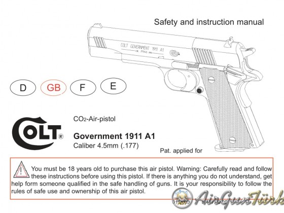 Colt 1911 CO2 Şema ve Ayrıntıları